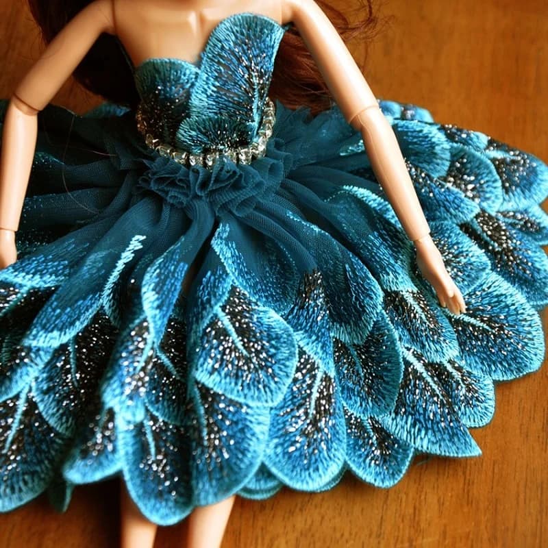 1Y Pizzo Blu con Bordo Ricamato Fatto a Mano per Accessori Abbigliamento Bambole Fai da Te, Ricamo Floreale per Matrimoni, Tessuto in Pizzo per Tende, Cucito e Riparazioni