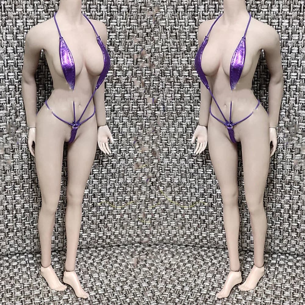 7 colori scala 1/6 bambola femminile Sexy intimo monopezzo tinta unita bretella Bikini misura 12 pollici figura corpo modello nuovo