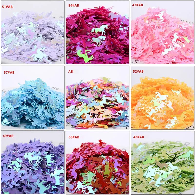 Forma di cavallo PVC Bulk Nails paillettes chiodi abbigliamento con paillettes fai-da-te forniture per cucire calzature accessori decorazione per feste