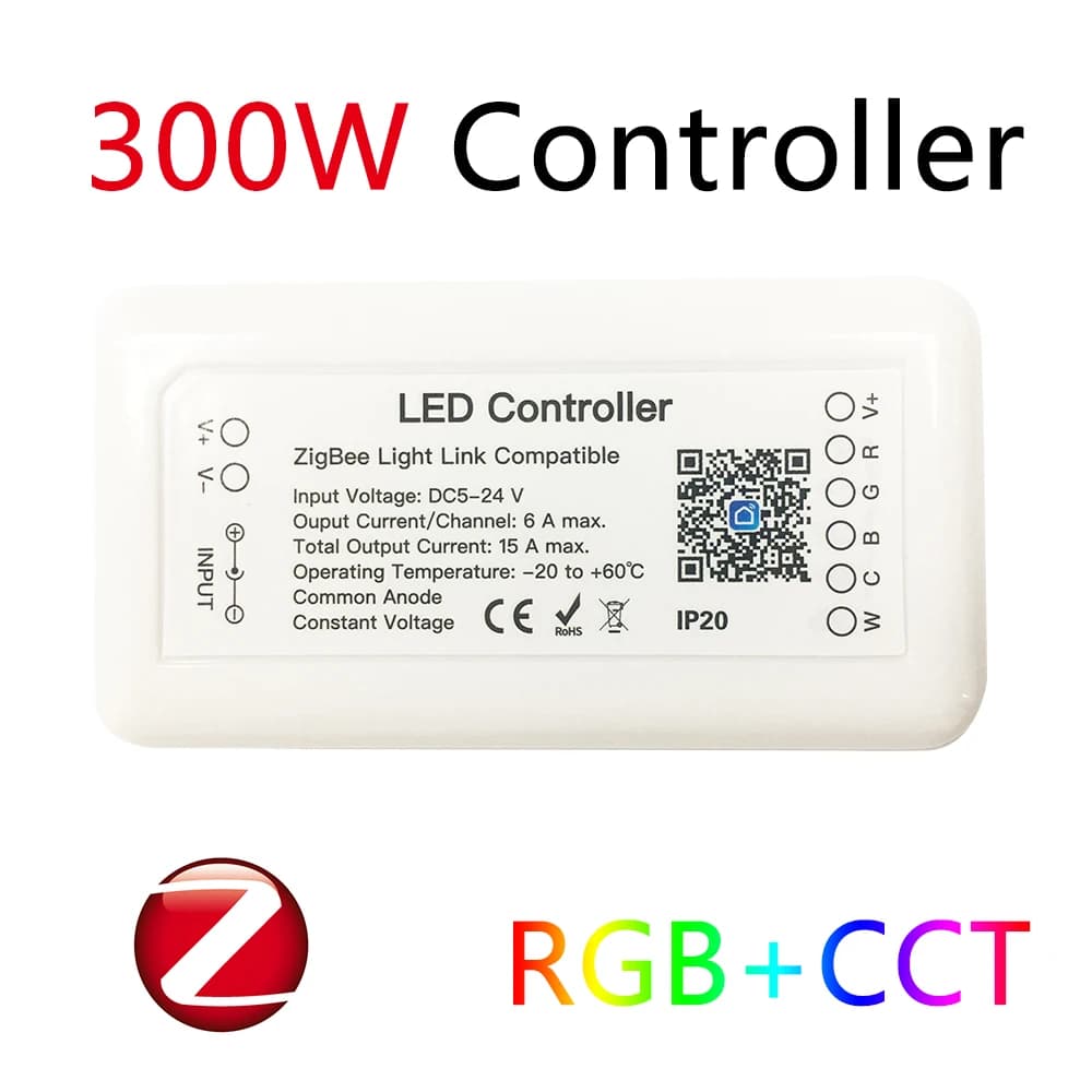 Controller LED intelligente Tuya Zigbee Controller RGB + CCT Controller per strisce luminose a 6 pin DC12-24V Funziona con Alexa Google Assistant