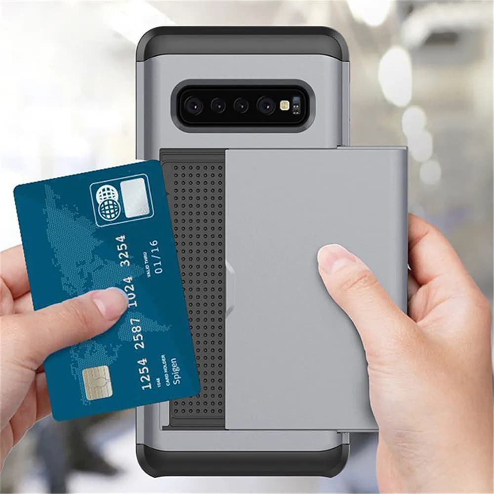 Porta carte di credito protettivo per Samsung Galaxy, custodia con slot per documenti, custodia per telefono, S10 5G, S10 Plus, S10 E