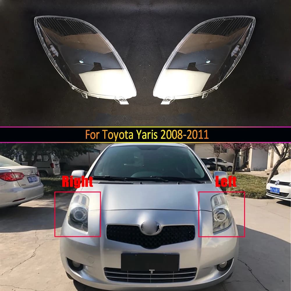 For Toyota Yaris 2008 2009 2010 2011 Transparent Headlight Cover Lampshade Headlamp Lamp Shell Plexiglass Replace Original Lens