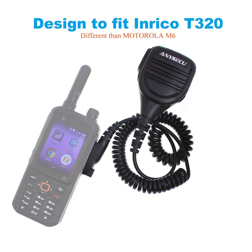 Anysecu microphone for Network Radio 4G Inrico T320 A420S S100 S200 Android POC mobile phone Walkie Talkie