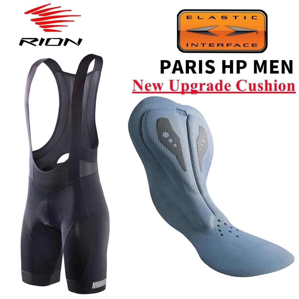 Cycling Shorts RION Men's Cycling Masculine Shorts with Braces Elastic Interface Cushion Padded Shorts MTB Long Distance Collant Slim Fit