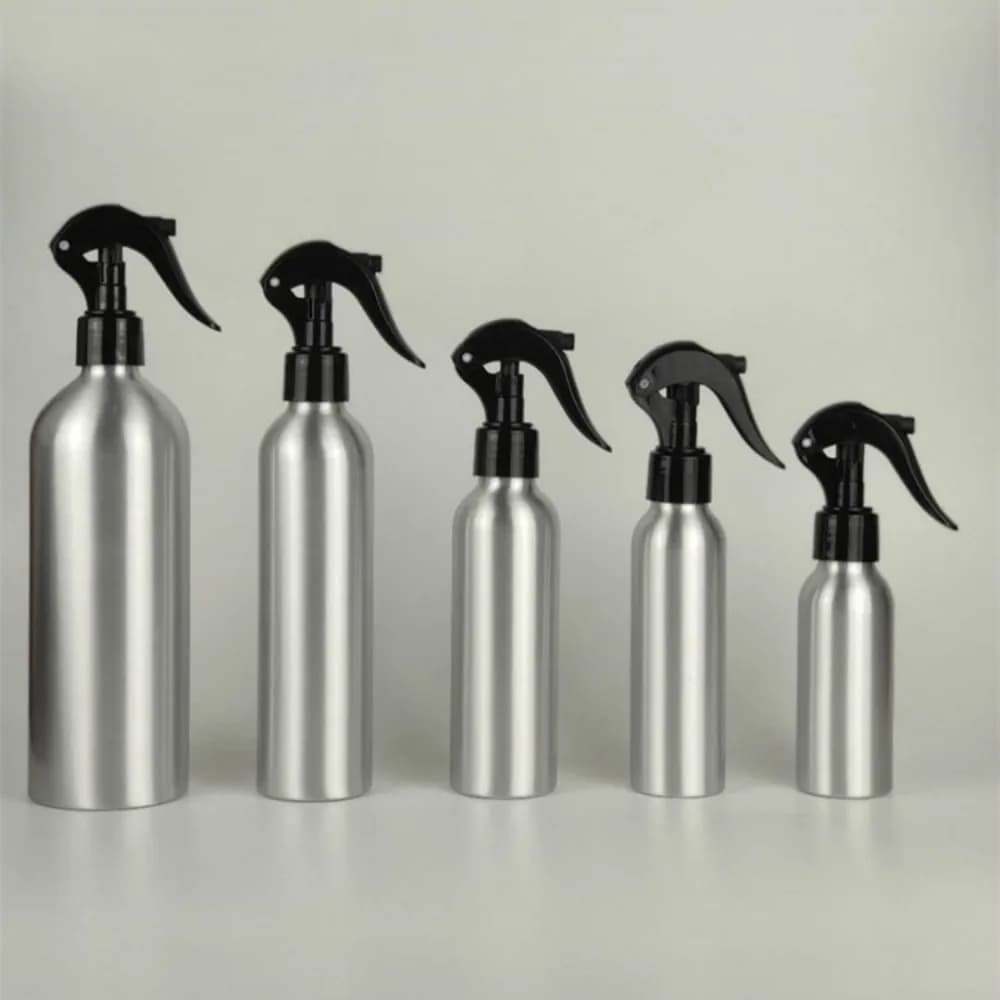 Flacone in alluminio da 30ml/50ml/100ml/150ml/250ml flaconi Spray vuoti spruzzatore a pompa nebulizzatore Fine flaconi Spray d'acqua riutilizzabili