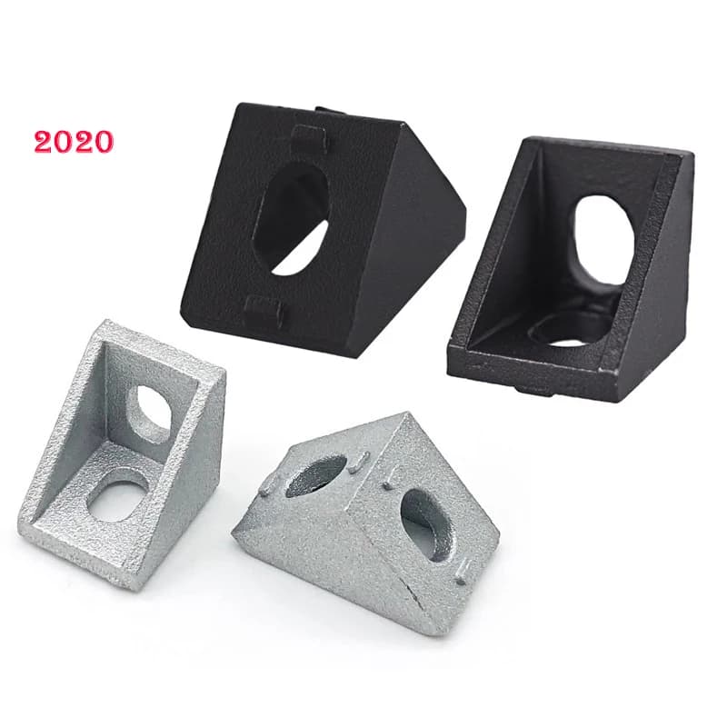 10 pz Alluminio 2020 Staffa Angolo Raccordi In Alluminio 20x20 L Connettore Staffa Angolo di Fissaggio Profilo In Alluminio CNC 20x20x17mm