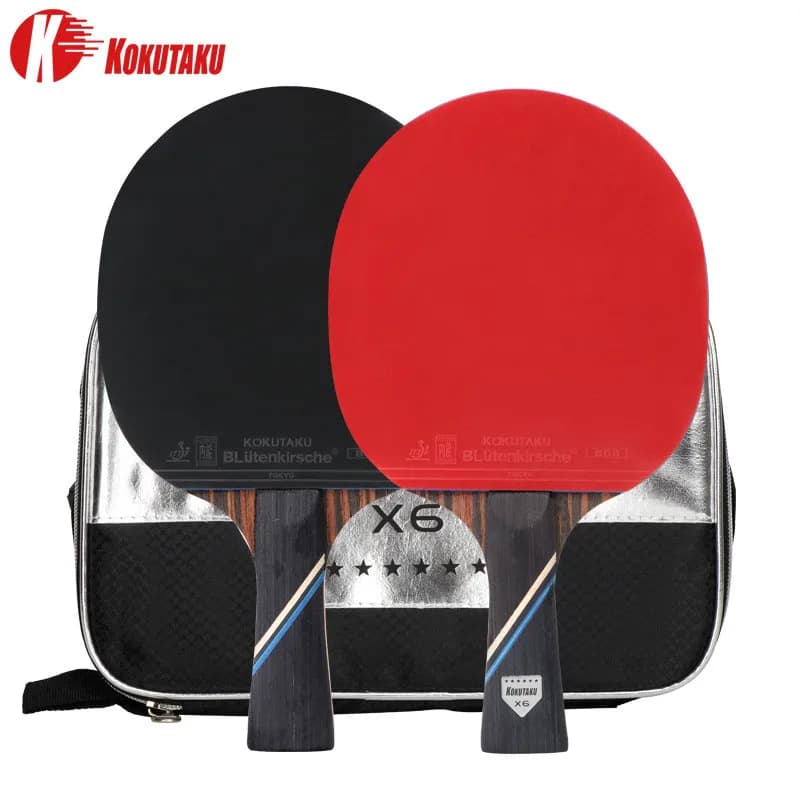 KOKUTAKU ITTF professionale 4/5/6 Star racchetta da ping pong Racchetta da ping pong in carbonio set di racchette per pipistrelli brufoli in gomma con borsa