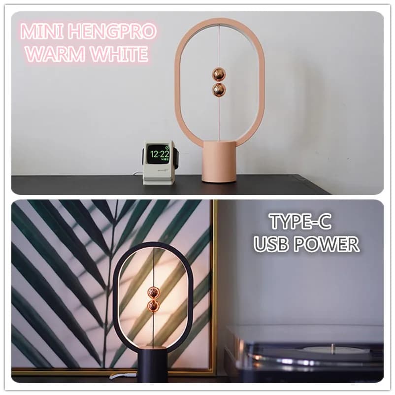 2022 più nuovo USB Powered Mini HENG ellisse Magnetic Mid-Air Switch Night Light Balance lampada da tavolo a LED Office Home Decor