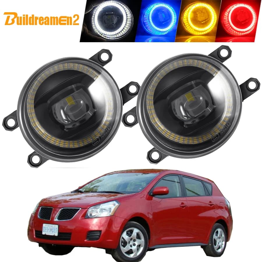 2 X Angel Eye Gruppo fendinebbia per Pontiac Vibe 2008 2009 2010 Auto destra + sinistra Lente LED Nebbia Lampada di marcia diurna DRL H11 12V