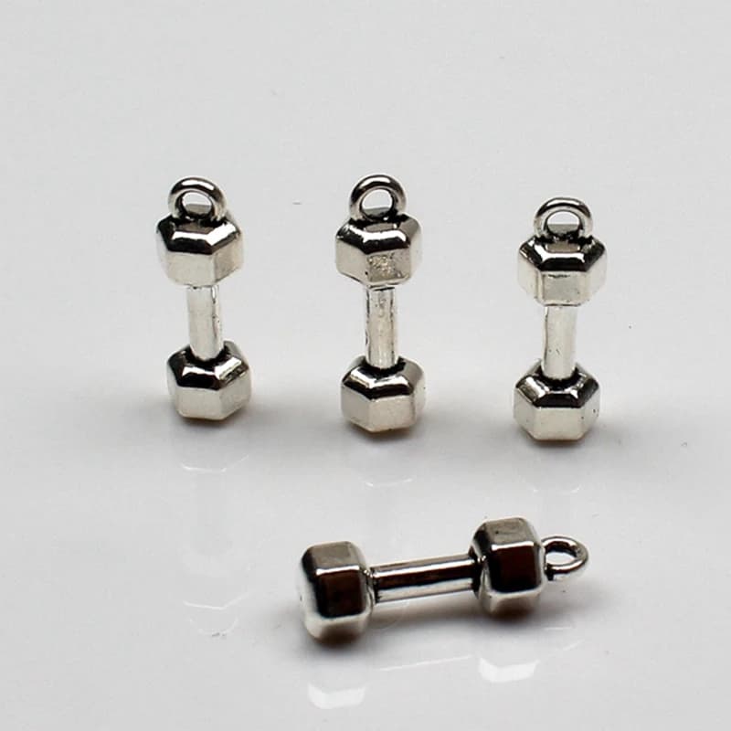5pcs Charms attrezzature per il fitness manubri 21*6*6mm ciondolo in argento tibetano antico trovare accessori braccialetto Vintage fai da te fatto a mano