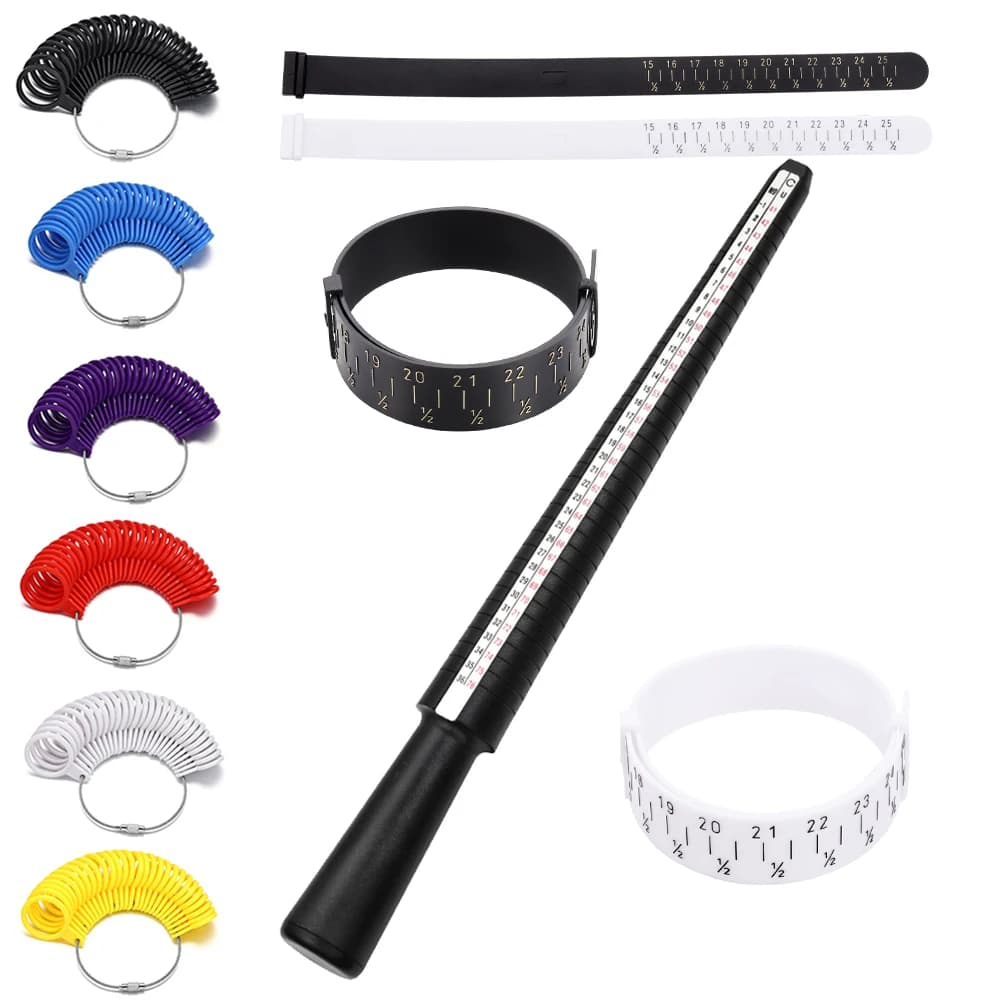 1 pz calibro di misurazione professionale anello di barretta bastone Sizer mandrino bastone dito calibro anello per strumento di misura gioielli fai da te