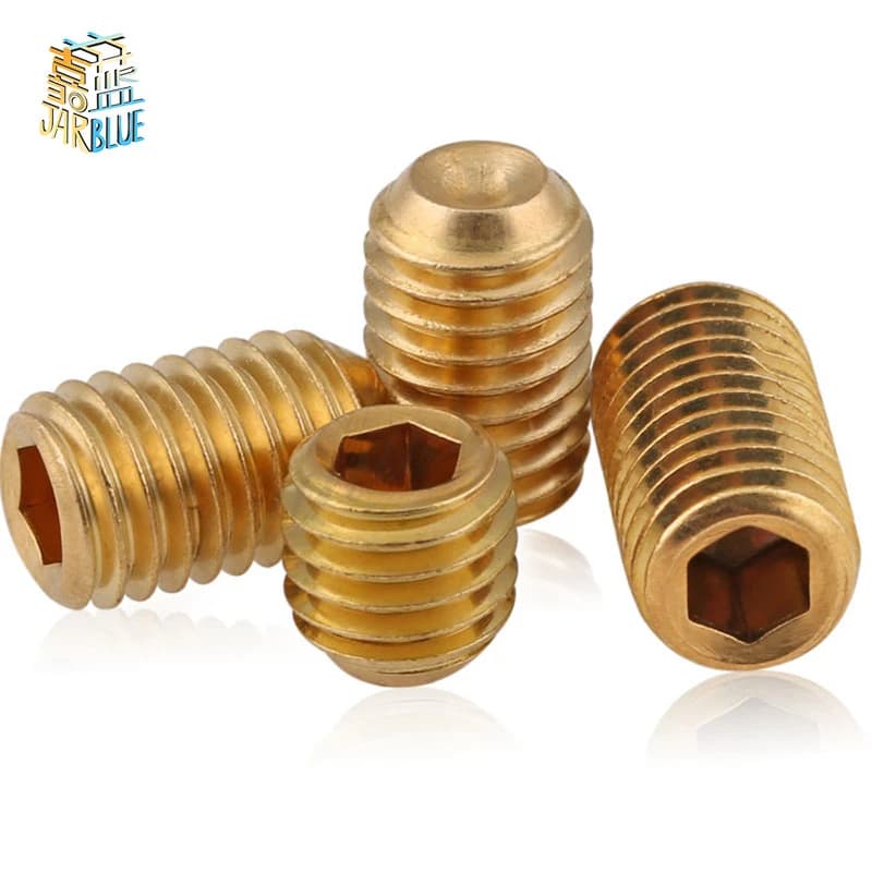 Viti a brugola esagonali DIN916 M2 M3 M4 M5 M6 M8 M10 con punta a tazza in ottone B096
