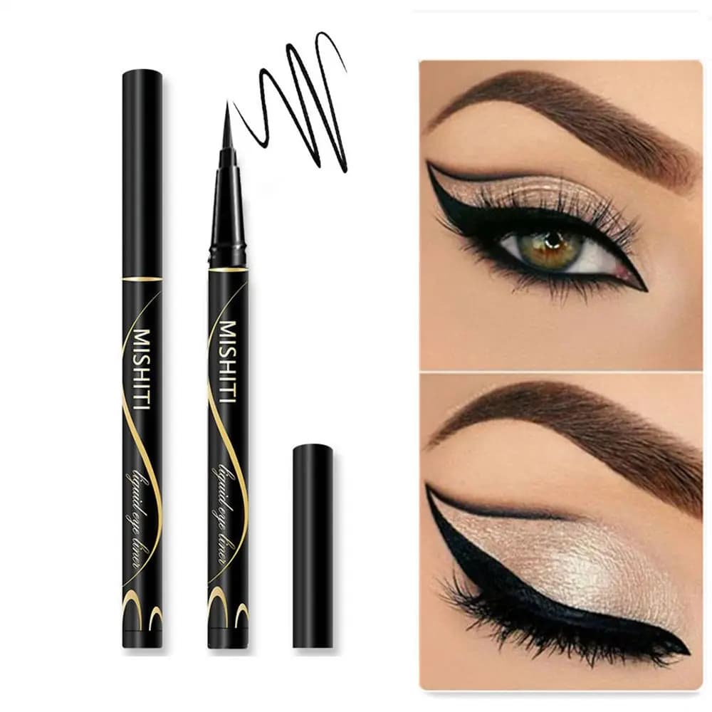 Matita Liquida Nera Opaca Impermeabile a Lunga Durata per Trucco Occhi, Eyeliner e Ombretto Pigmentato