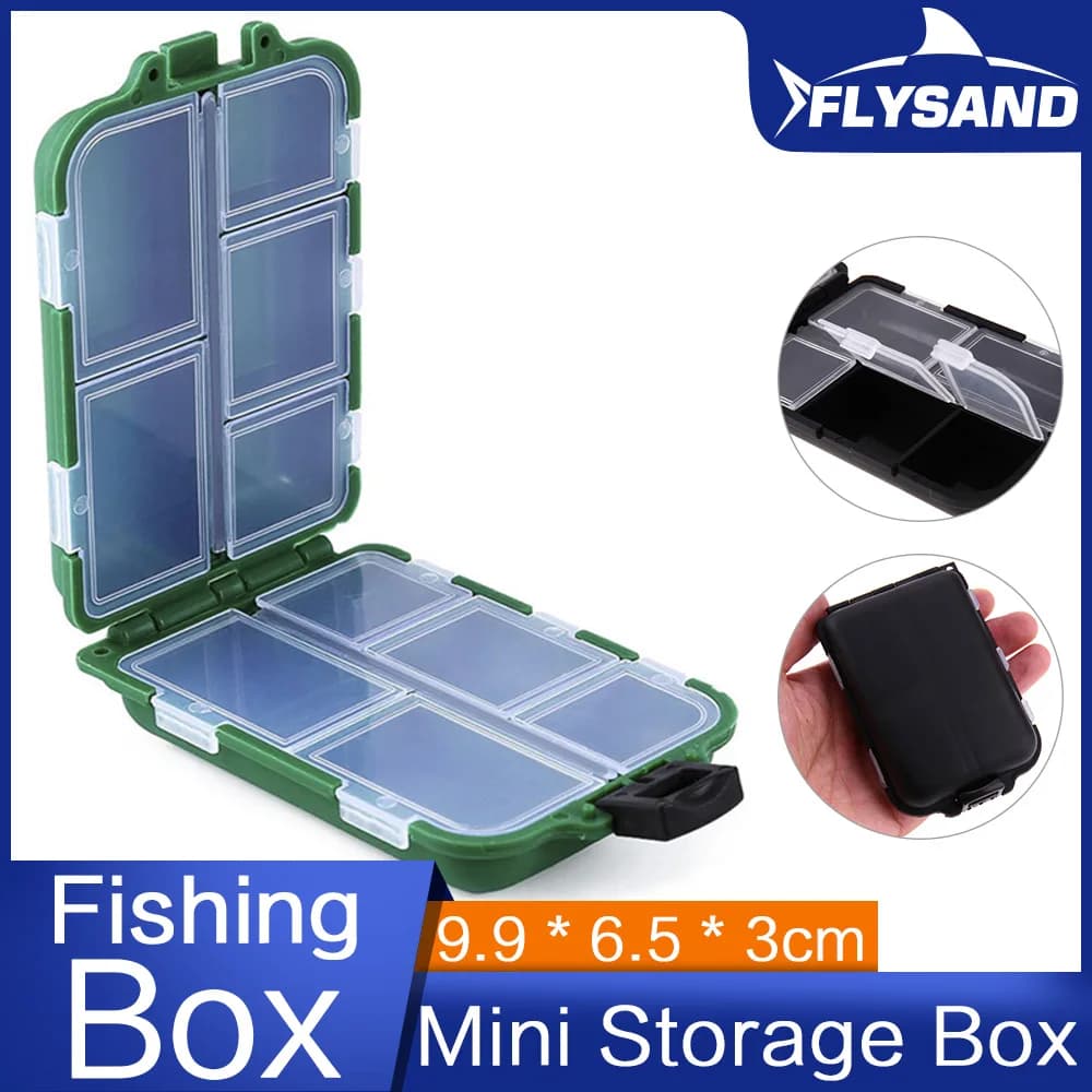 FLYSAND 10 Parts Fishing box Mini Storage box Fishing equipment box Fishing bait Hook box for bait Fishing box