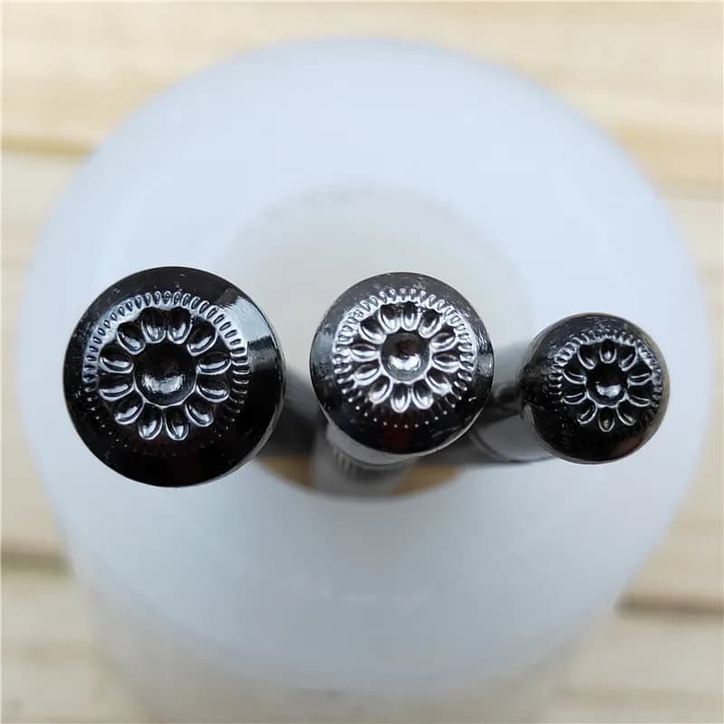 DIY Alloy Metal Leather Craft Tools Set, Flower Bud Stamp Tool, LS Tools for Leather Tools, J569, LS.J570, LS.J571