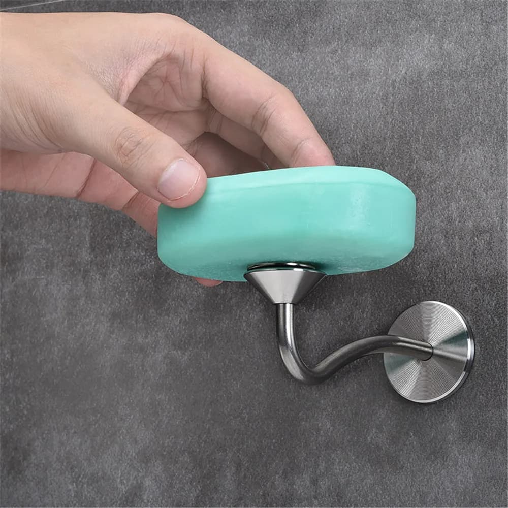 Nuovo portasapone caldo portasapone magnetico autoadesivo appeso barra in acciaio inossidabile senza portasapone per bagno