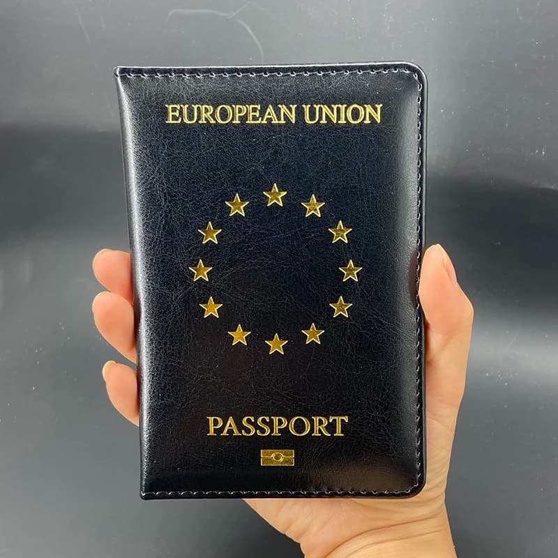 Copertina per passaporto dell'Unione europea Copertina per passaporti Custodia per passaporto Porta passaporto in PU Portafoglio da viaggio Porta passaporto