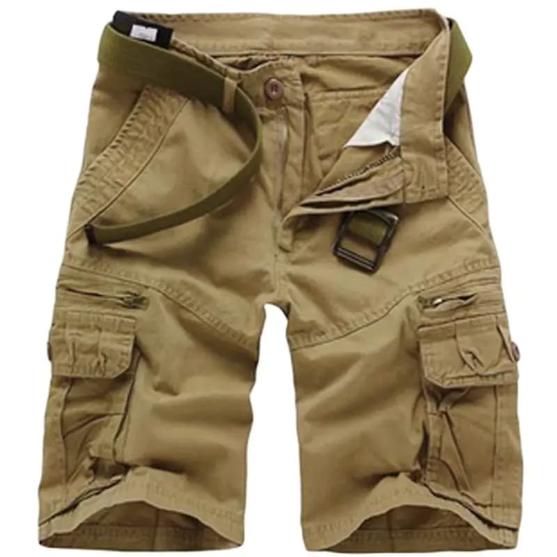 Pantaloncini casual estivi Pantaloncini cargo in cotone da uomo Pantaloncini multitasche al ginocchio da uomo Pantaloncini streetwear moda per uomo senza cintura