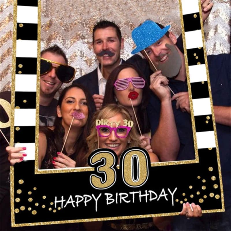 1 16 18 21 30 35 40 50 60 Cornice per cabina fotografica di compleanno Bambini Decorazione per festa di compleanno per adulti Cornice per foto di buon compleanno in carta