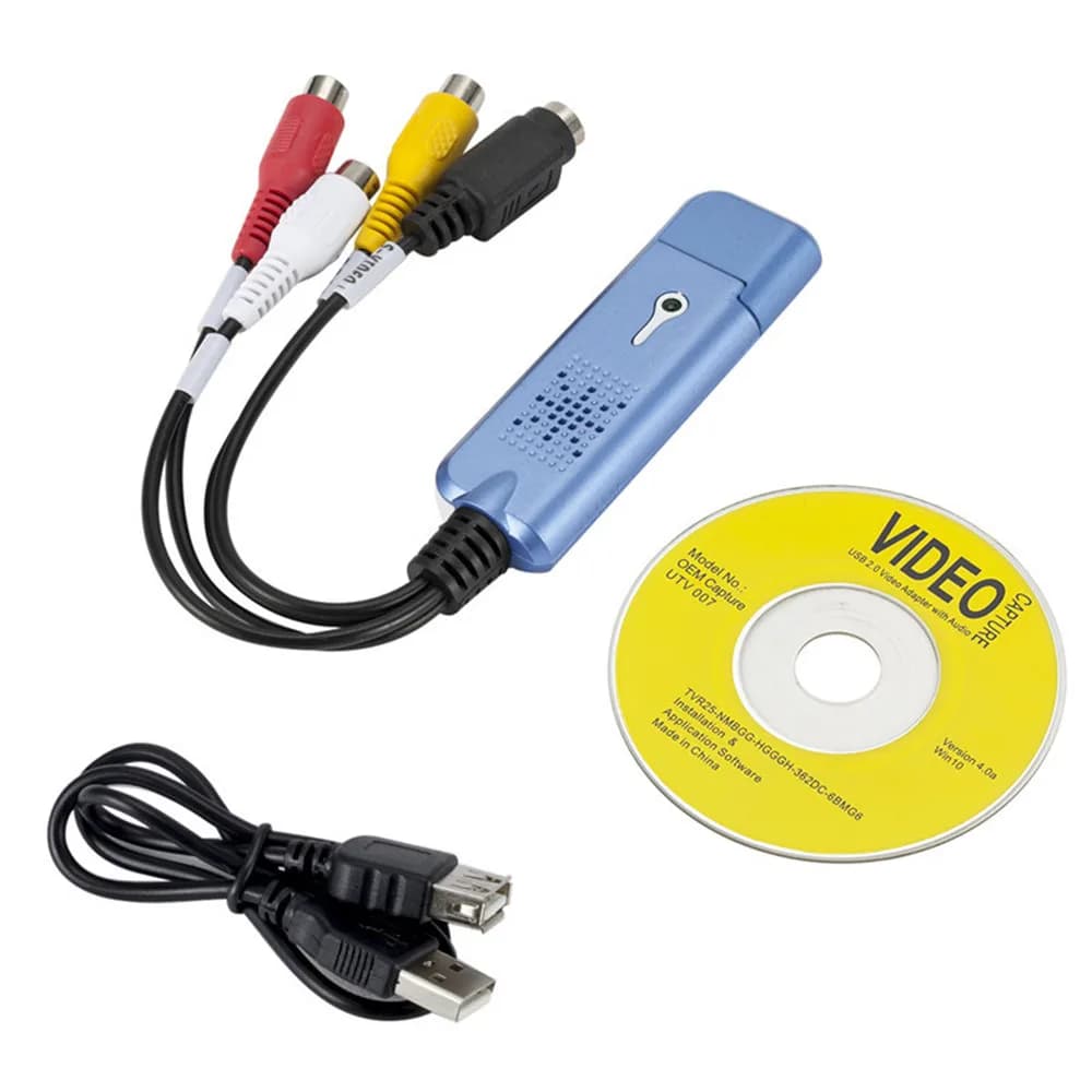 Per Easycap USB 2.0 Facile Cap Video Audio Adattatore di bloccaggio di VHS DVD DVR TV Scheda di Acquisizione Converter Supporto Win 10 per MAC IOS Drive
