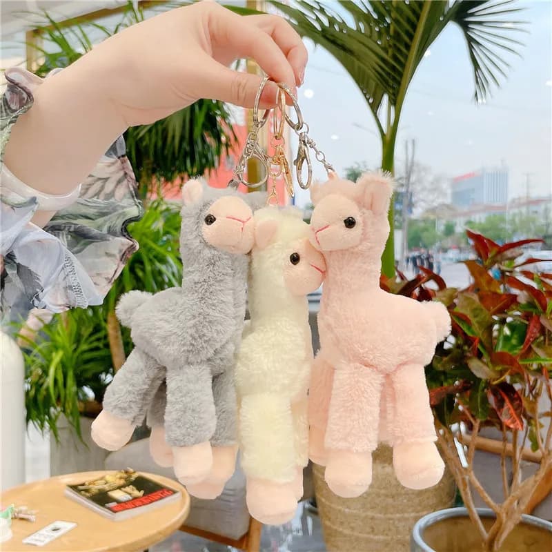 Simpatico peluche Alpaca Alpaca giapponese peluche ripiene carino pecora lama bambole animali portachiavi bambola