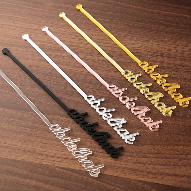 Agitatori per bevande con nome personalizzato Accessori per cocktail Bastoncino per decorazioni per matrimoni Decorazioni per feste in spiaggia Bastoncini personalizzati