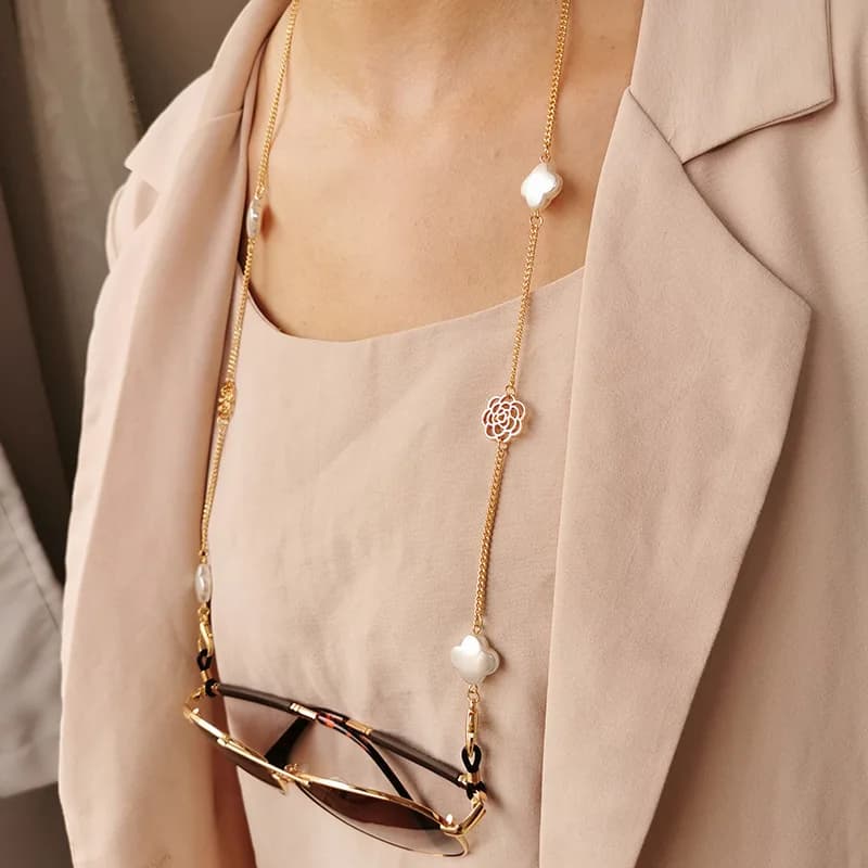 Bohemian Glasses Chain for Women Elegant Flower Shell Chain For Glasses Mask Chain Lanyard Sunglasses Accessories Wholesale