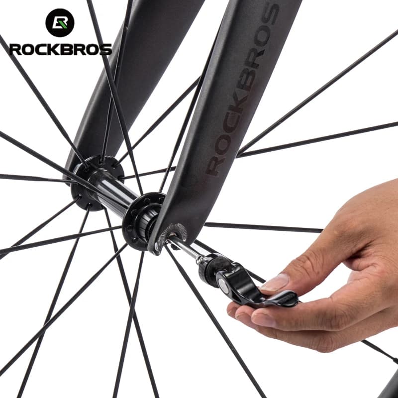 ROCKBROS Spiedini per mozzo ruota per bicicletta a sgancio rapido per bici Spiedini a sgancio rapido QR anteriore posteriore Asse leva per clip per bici da strada MTB
