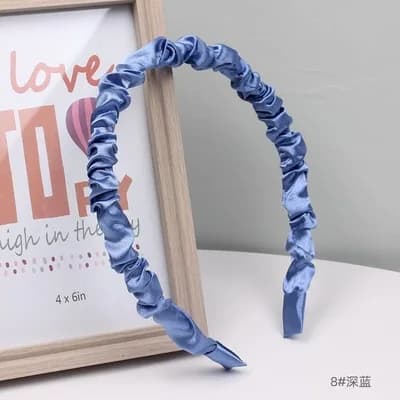 1pcs Korean version of sweet satin pleated headband, cream girl all-match headdress