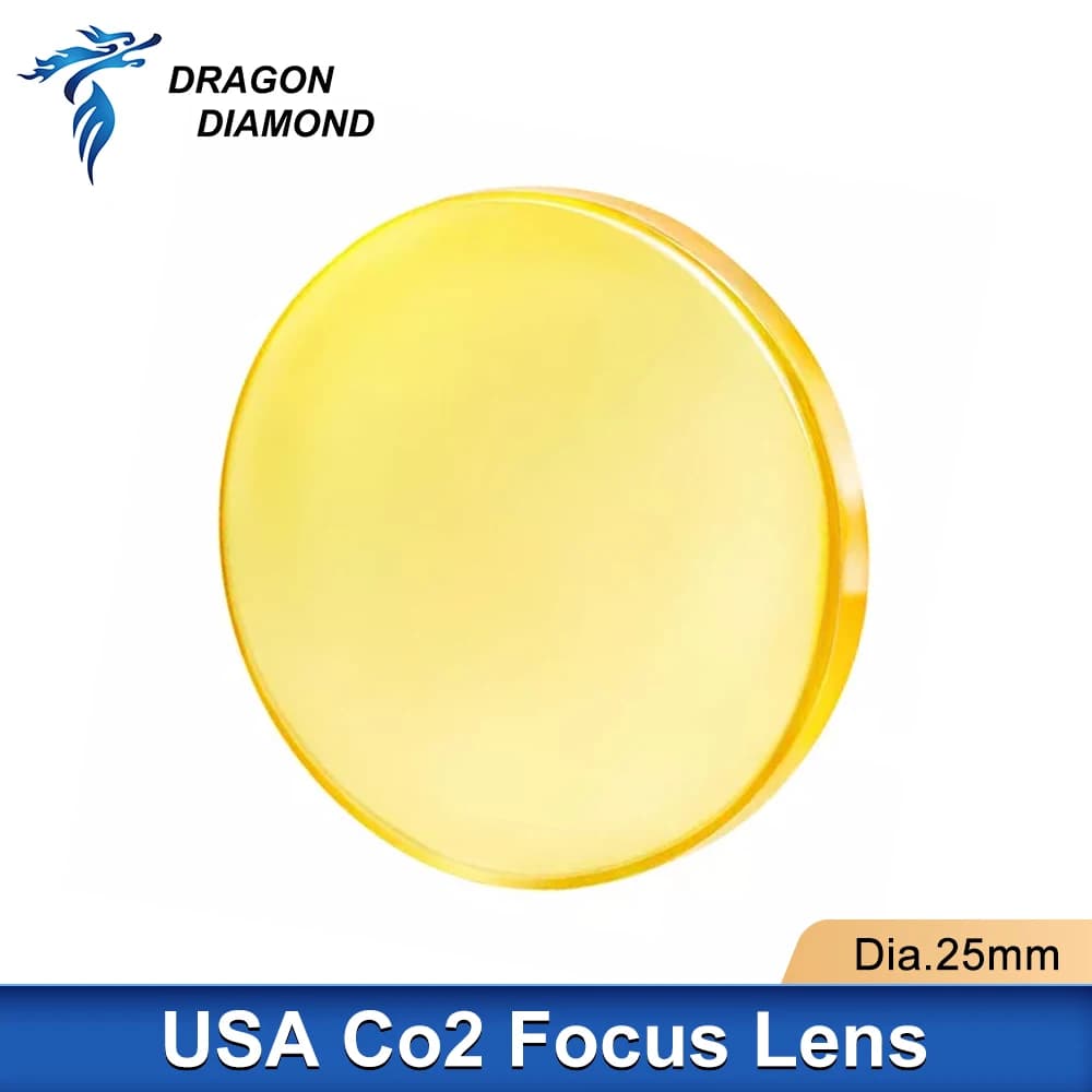 Dragon Diamond USA ZnSe Focus lens Dia.25mm FL.38.1 50.8 63.5 76.2 101.6 127mm 1.5 - 4" For CO2 Laser Machine