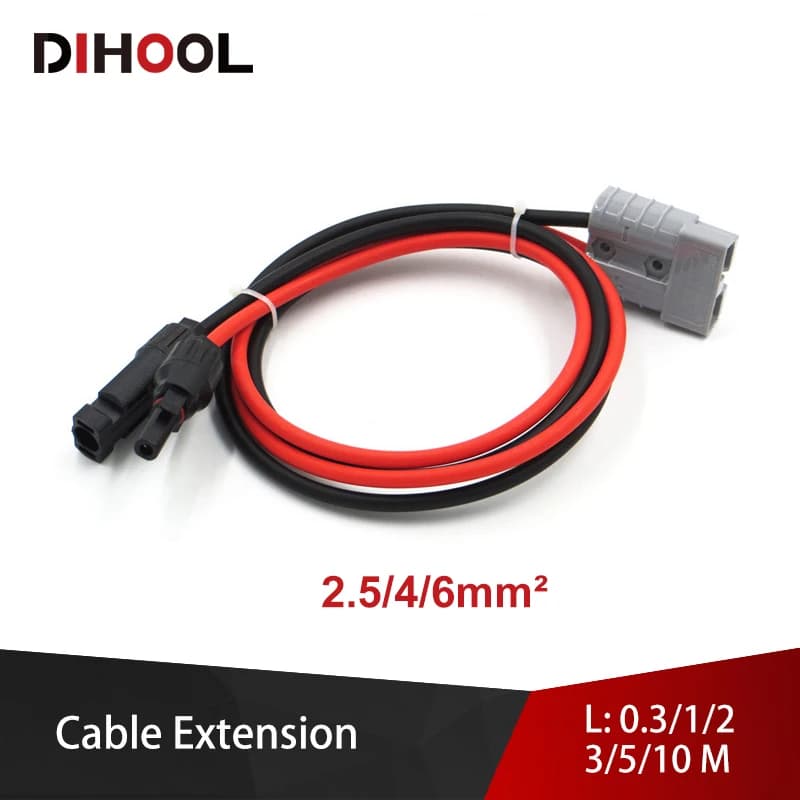 Cavo di prolunga con connettore di alimentazione/clip/terminale ad anello 2.5/4/6 mm2 30/45/60A cavo fotovoltaico per batteria auto e collegamento pannello solare