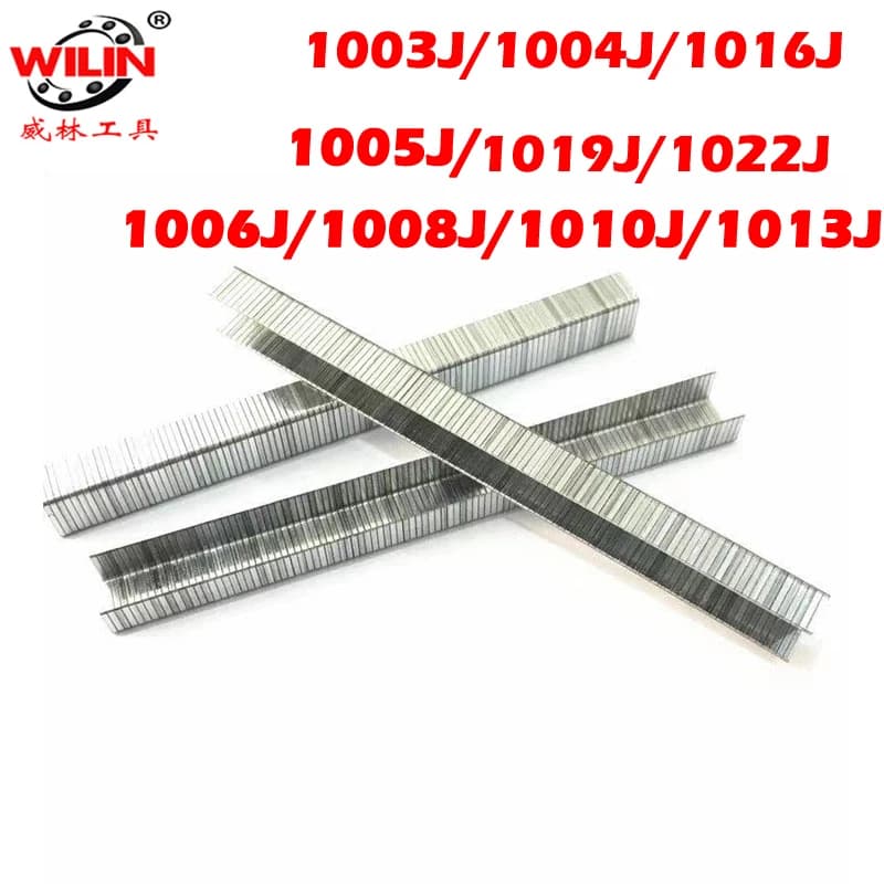 5000 pezzi 1003J 1004J 1005J 1016J 1019J 1022J graffette a forma di U per chiodi per chiodatrice pneumatica 1010F 1013J