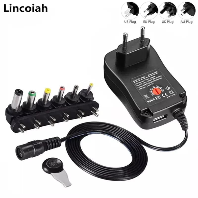 3V 4.5V 5V 6V 7.5V 9V 12V 2A 2.5A adattatore ca/cc alimentatore regolabile adattatore universale caricabatterie per LED lampadina striscia CCTV