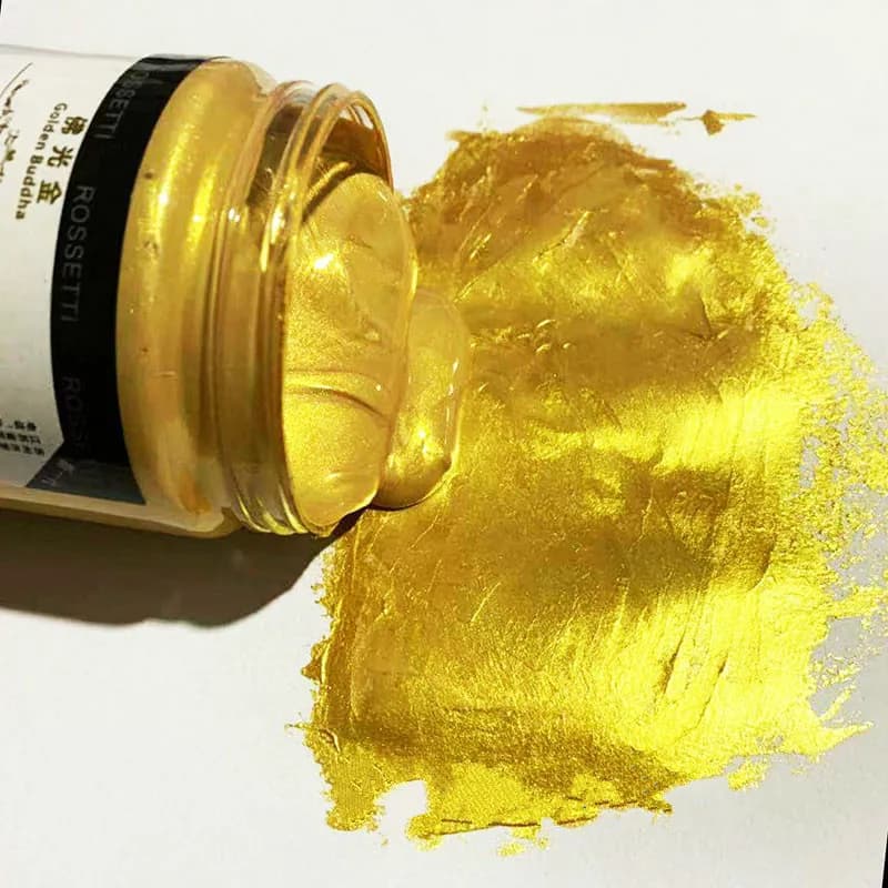300ml Golden acrylic paint Buddha statue high-end outdoor waterproof gold paint glitter paint DIY painted acrylic paint