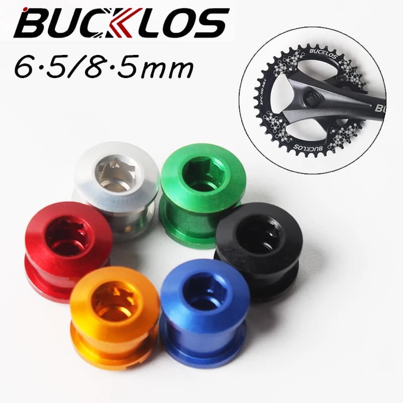 BUCKLOS 6.5/8.5 millimetri Viti Ruota di Catena Della Bicicletta Strada MTB Corona Bulloni In Lega di Alluminio Bici Guarnitura Bulloni Accessori