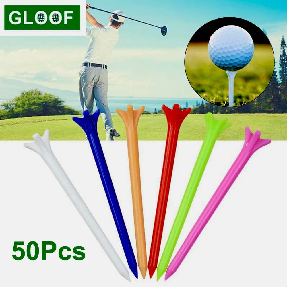 50 pz/set PE plastica Golf formazione Tees titolare Club guida gamma colpire allenatore chiodi palla golfista accessori