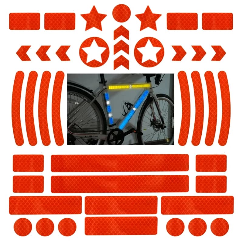Reflective Bike Stickers MTB Scooter helmet body reflective safety night warning strip reflector for bicycle