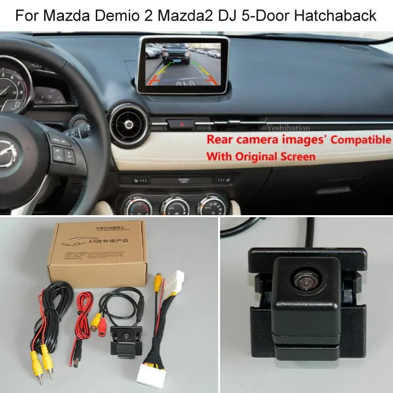 Per Mazda Demio 2 Mazda2 DJ 5 porte Hatchaback Car Rear View Reverse Telecamera di backup RCA e schermo originale compatibile
