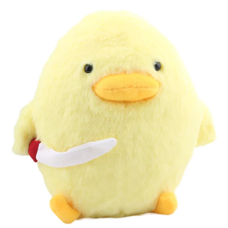 Anatra di cartone animato da 25 cm con coltello peluche simpatico criceto animale farcito bambole di peluche per regalo per bambini