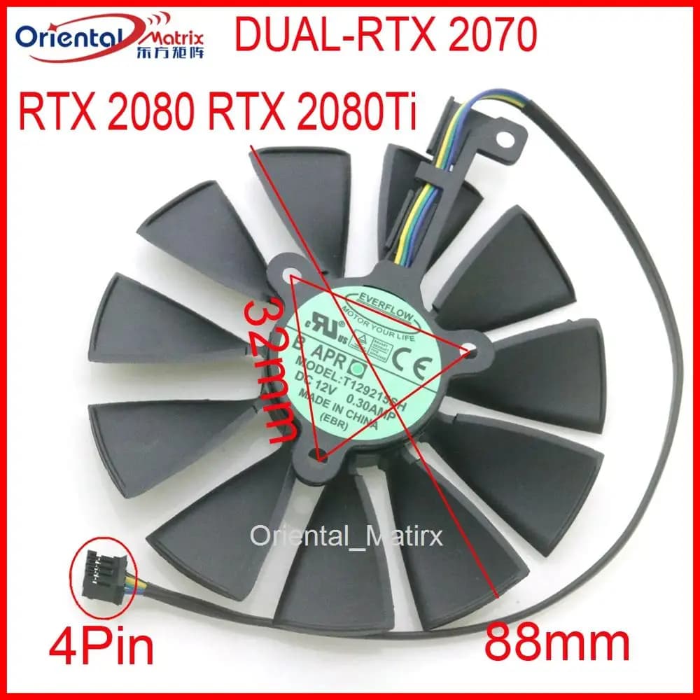 T129215SH T129215SU ventola di raffreddamento della scheda Video 12V 88mm per ASUS DUAL RTX2060 RTX2070 RTX2080 O8G-EVO ventola di raffreddamento della scheda grafica