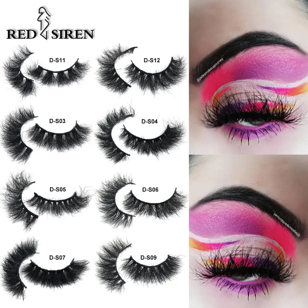ROSSO SIRENA Ciglia di Visone Soffici Ciglia di Visone Handmade 100% di Visone Capelli Corti Naturale Ciglia Make Up Ciglia 3d Visone ciglia