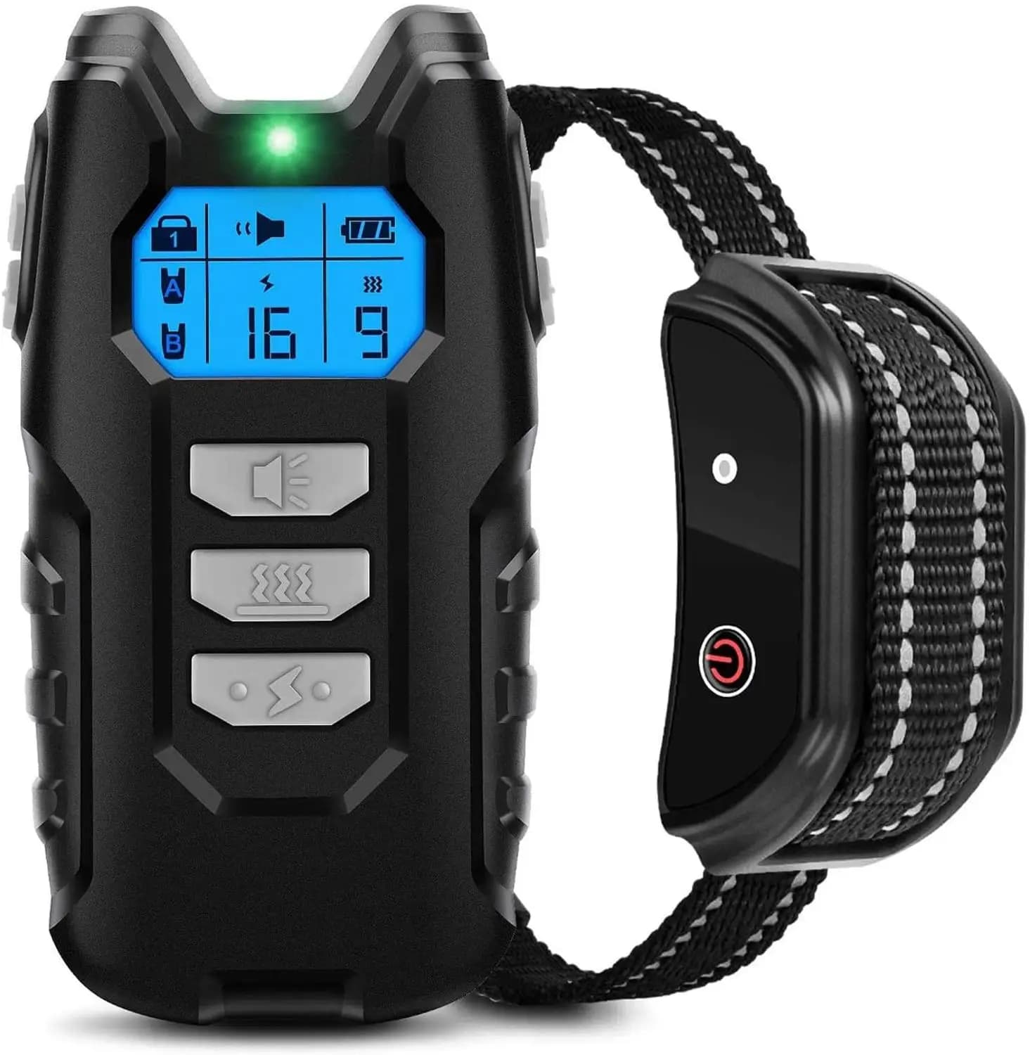 Collare da addestramento per cani da compagnia da 1000 piedi con collare antiurto vibrante con segnale acustico LCD impermeabile ricaricabile remoto