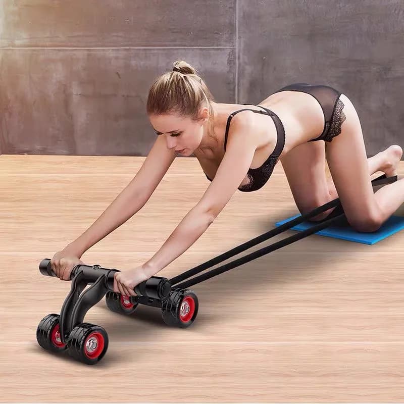 4 wheel abdominal roller muscle trainer Training with abdominal rollers for fitness at home