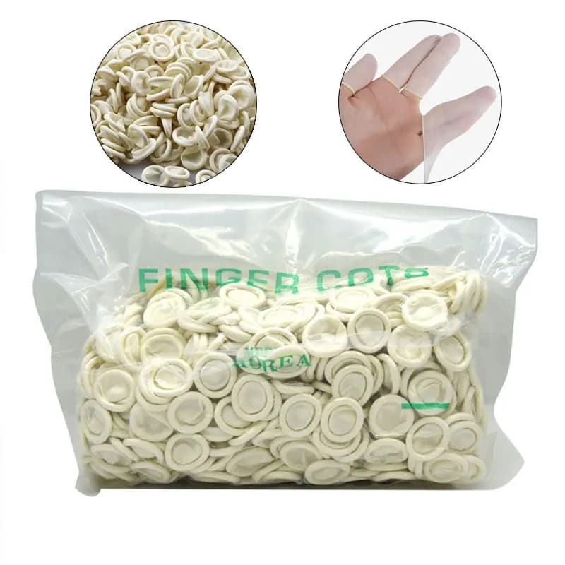 50/100/200 pezzi durevoli nail art dito lettino guanti antistatici in gomma lattice fingerstall protezione della pelle delle dita strumento per manicure