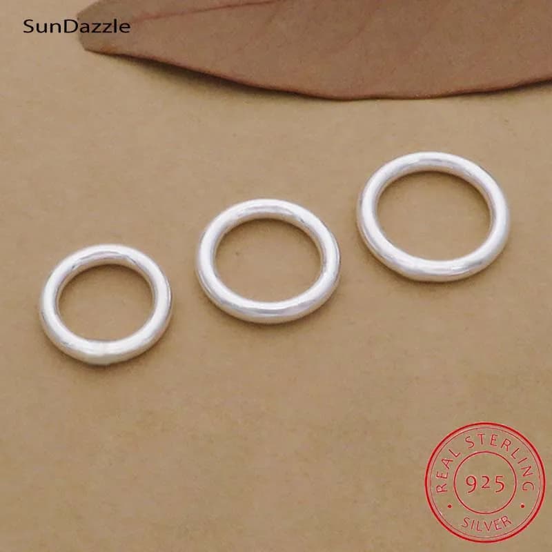10 pcs Genuino Real Pure Silver Sterling 925 Close Salt Rings Divided Ring Connector Chains Jewelry Creation Results