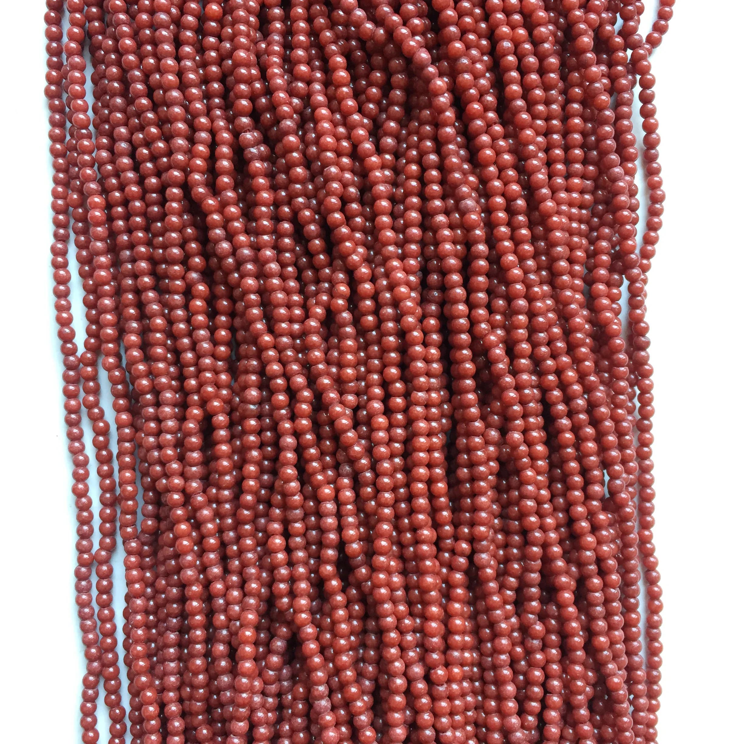 Di piccola Dimensioni 2-3 MILLIMETRI Palla Rotonda Rosso Giada Pietra Preziosa Perline Pietra Preziosa Del Distanziatore Gioielli FAI DA TE Che Fanno Il Braccialetto Collana di Moda Orecchini