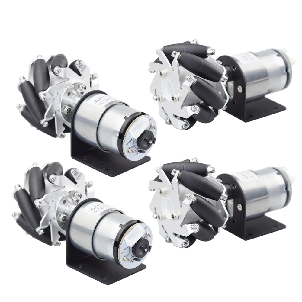 4 pcs/set 10KG Cargo 60mm Metal Mecanum Wheel with 12v Engine Encoder for Arduino Rasbperry Pie Robot FAI FROM TE RC Auto Toy VAPORE