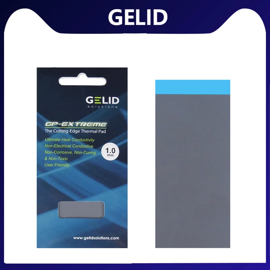 GELID GP-EXTREME il cuscinetto termico tagliente 80X40mm 0,5/1,0/1,5/2,0/3,0 mm 12 W/MK per raffreddamento del dissipatore di calore termico CPU GPU per notebook