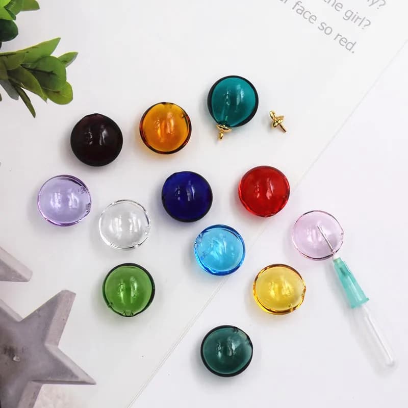 1X diffusore a sfera piatta profumo ricaricabile fatto a mano olio essenziale aromaterapia bottiglia pendente gioielli ciondolo in vetro rotondo fai da te