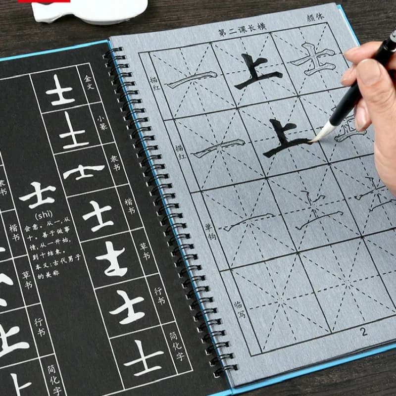 Water Writing Cloth Set Basic Strokes Radica Calligraphy Practice Copybook Thicken Beginner Reusble Water Writing Cloth Set